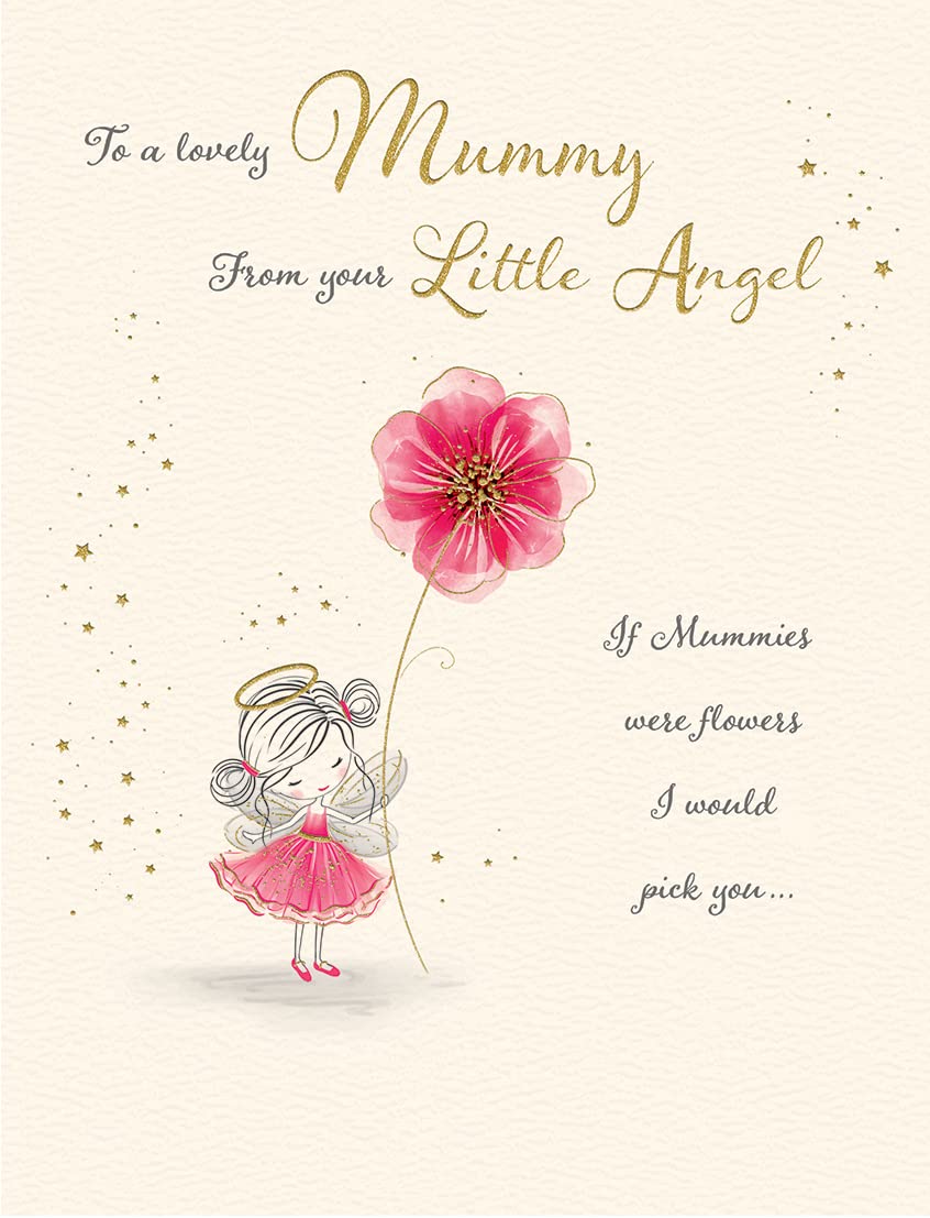 Piccadilly Greetings Muttertagskarte 'Mummy From Little Angel' – Liebevoll Gestaltet, 20,3 X 15,2 Cm