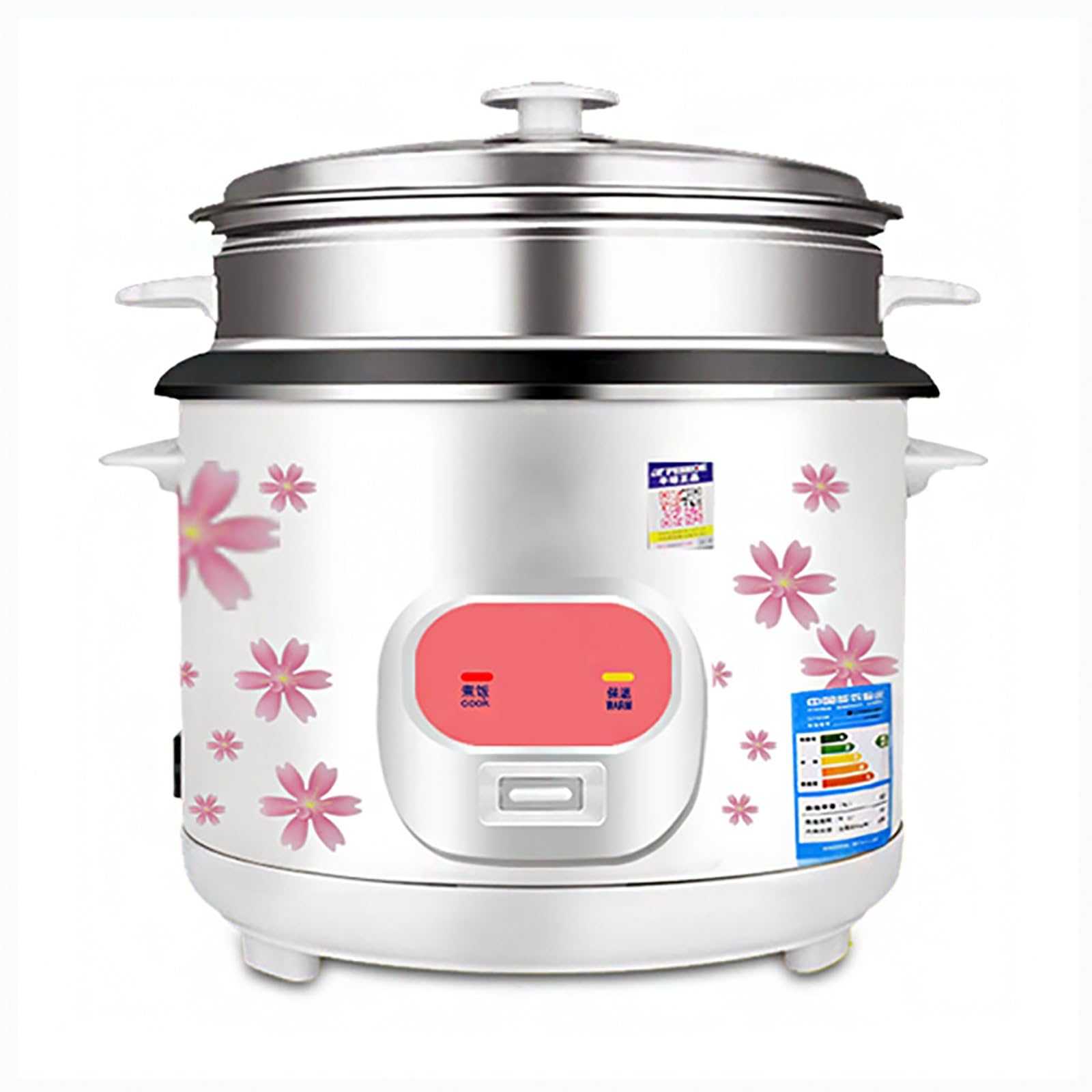Cuiseur à Riz et cuiseur Vapeur (2-6 L) Revêtement intérieur antiadhésif à l'ancienne Fonctions de Maintien au Chaud pour 1 à 10 Personnes Alimentation 220-240 V (3 L)