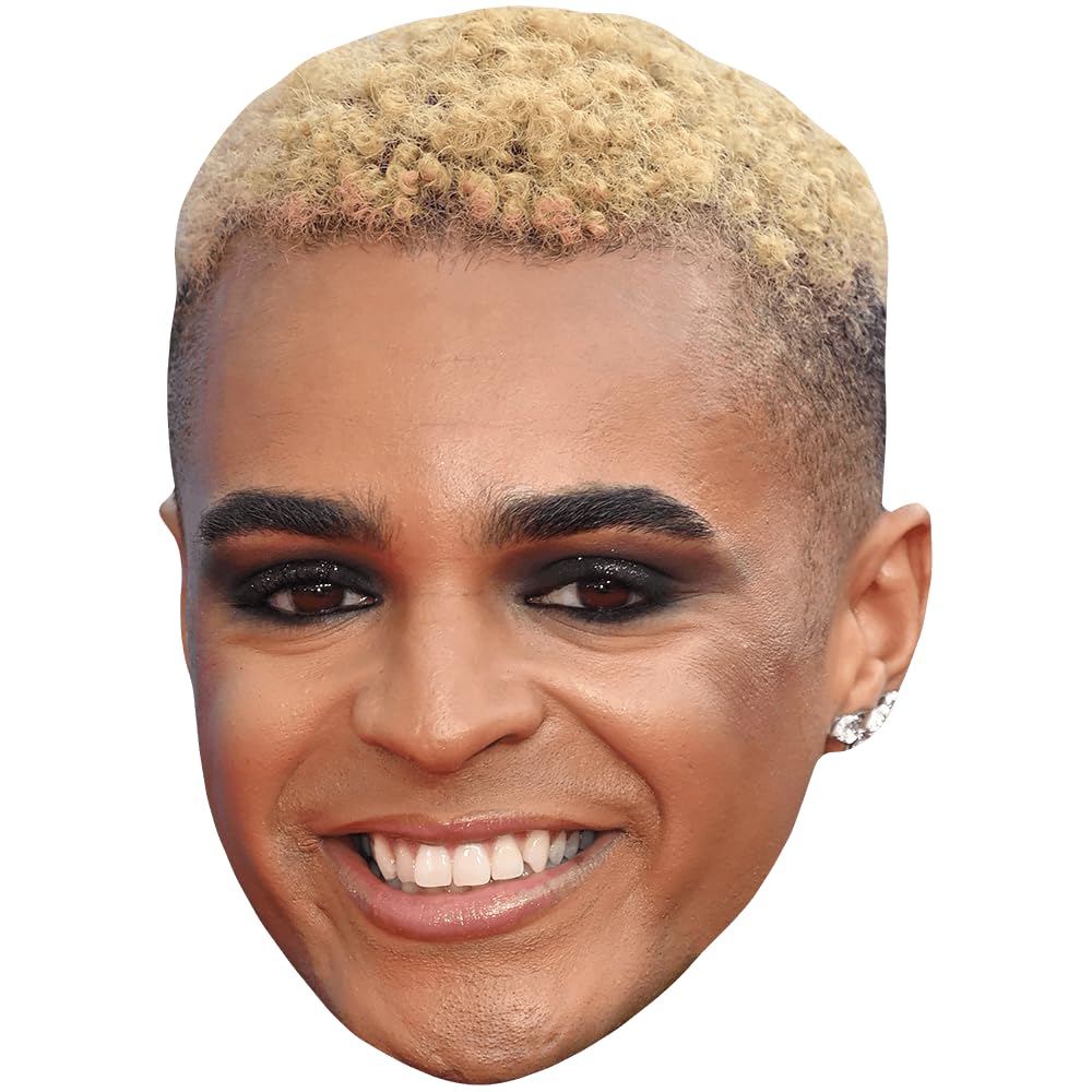 Layton Williams (Blonde Hair) Celebrity Mask, Flat Card Face, Fancy Dress Mask