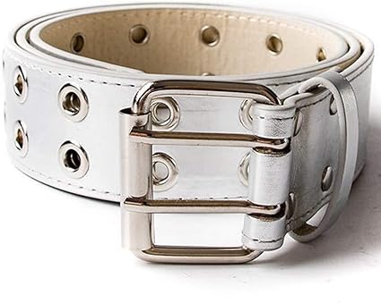 【I AM MARI】[2piece set] Rubia PintuckN/S BL Belt Wide PT Punk Double Pin Buckle Men's Belt Grommet Rivets Waist Belt
