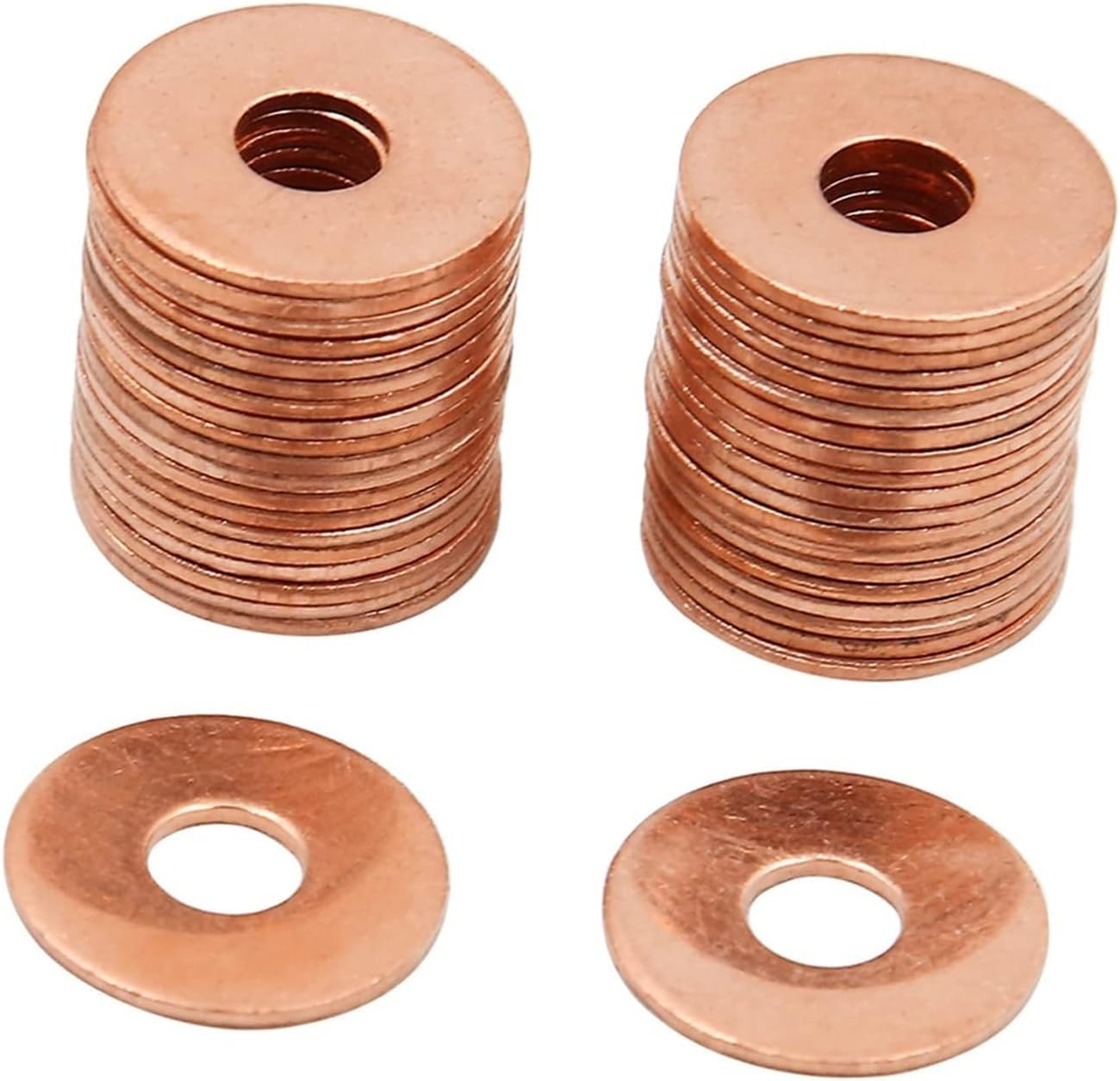 30PCS M6 Copper Washers, M6 x 18mm x 1mm Flat Sealing Rings Oil Sump Plug Gaskets for Bolts Nuts Fittings