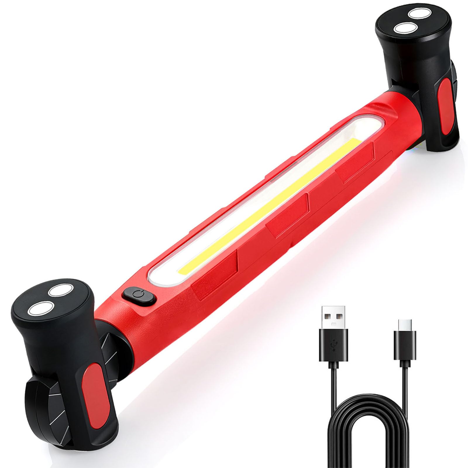Arbeitsleuchte, 3000 lm, helle magnetische LED-Lichtleiste, 5200 mAh, kabellos, wiederaufladbar, mit Haken, tragbare Unterhaubenlichter für Autoreparatur, Inspektion, Garage, Werkstatt, Notfall