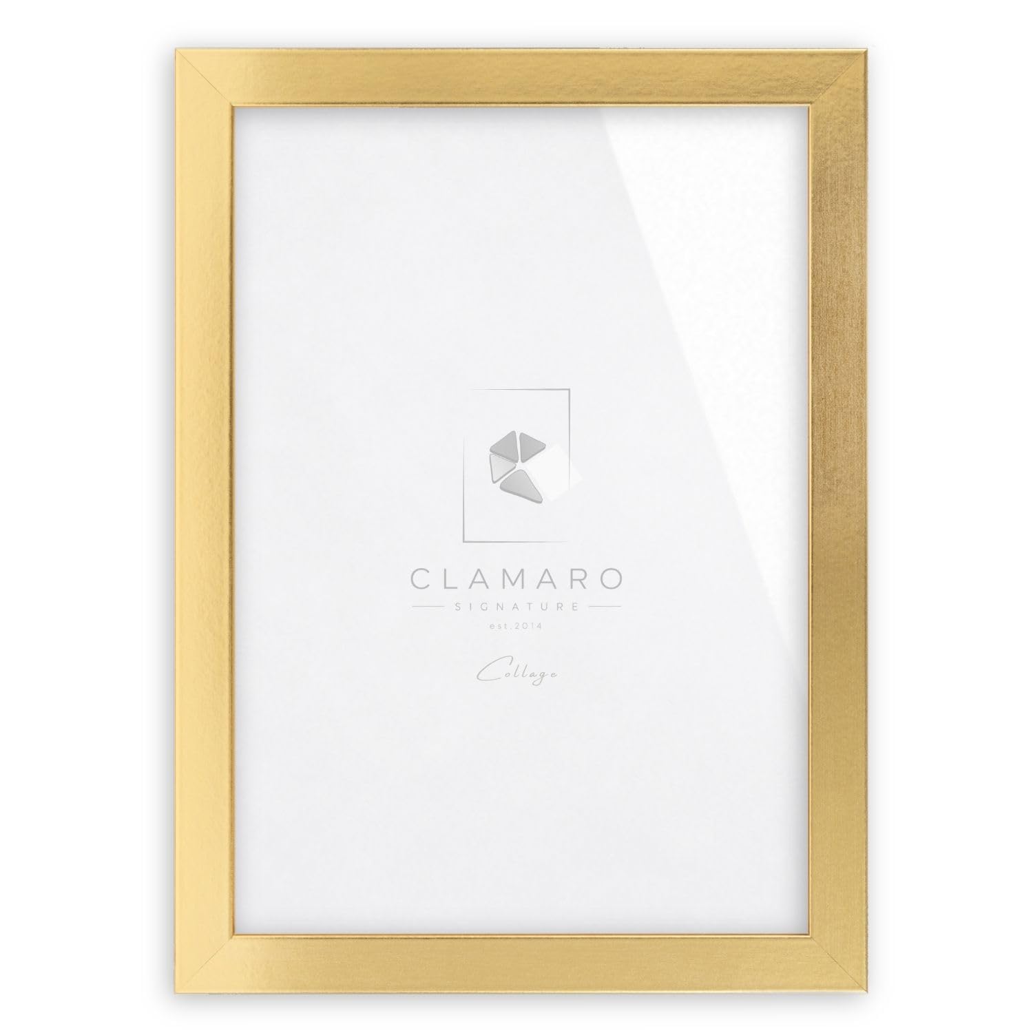 Clamaro Cadre Photo Pêle-Mêle, Bois MDF, Doré Brillant, 75 x 110 cm