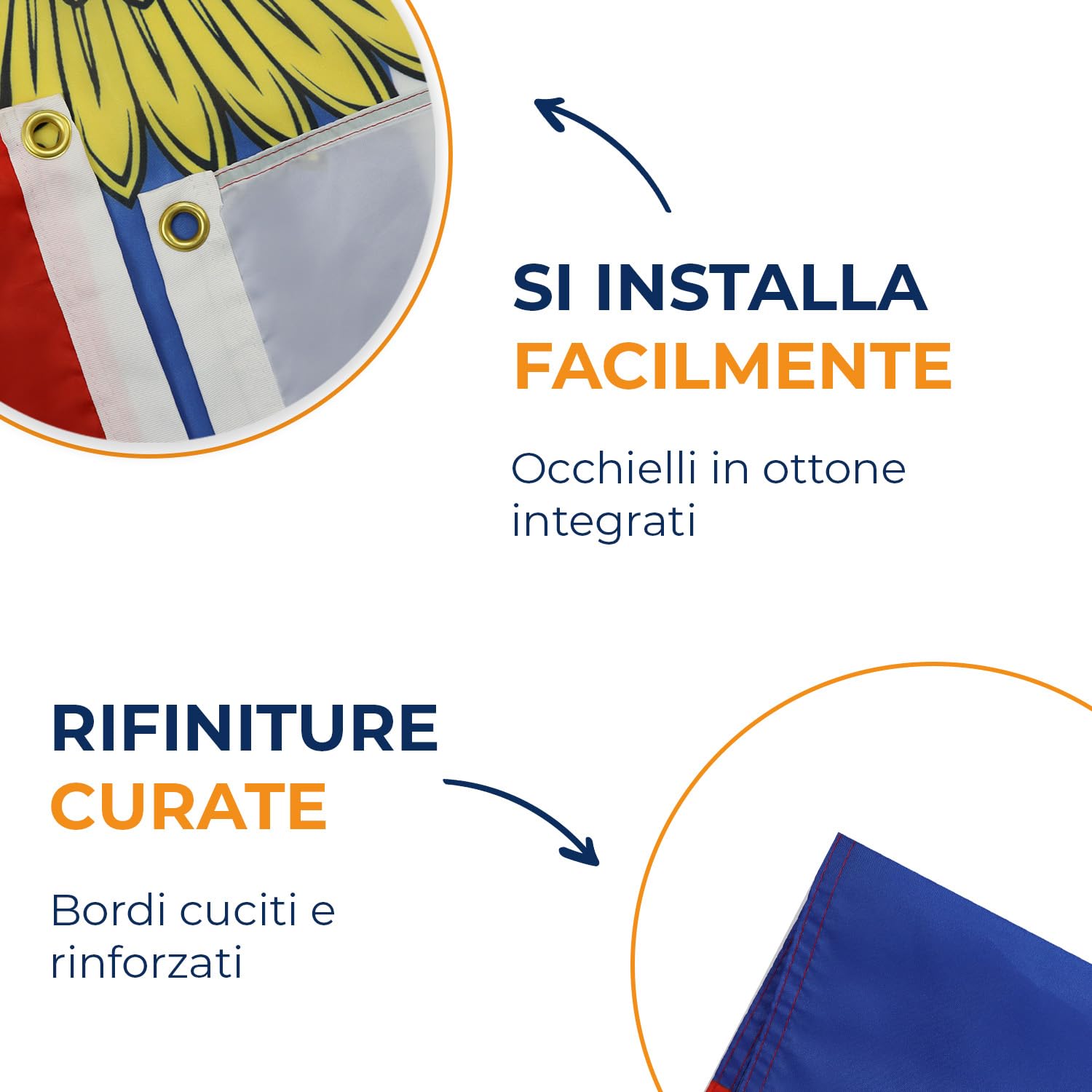 BANDIERA RUSSIA CON AQUILA 150x90cm - GRAN BANDIERA RUSSA CON STEMMA 90 x 150 cm Poliestere leggero - Bandiere - AZ FLAG - 4
