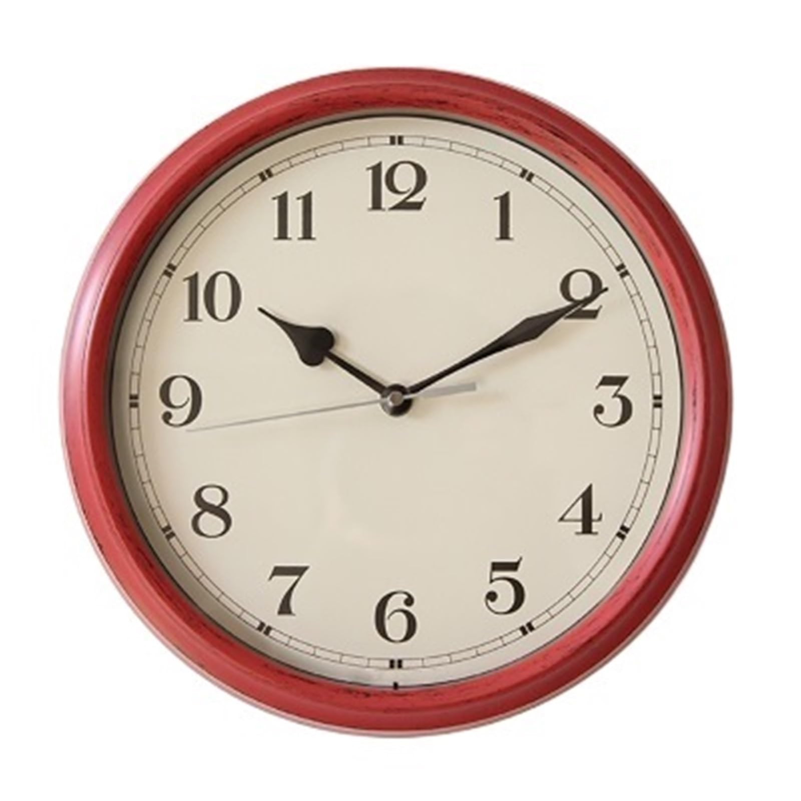 Cucina Orologio da parete nordico vintage 11 pollici con coperchio in vetro, a batteria, senza ticchettio Decorazioni per interni(Claret)