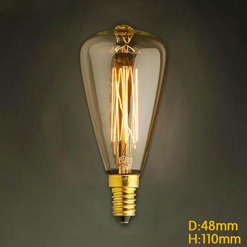 ST48 E14 220V-240V 25W/40W Edison Screw Cap Small Yellow Retro Chandelier Light Bulb