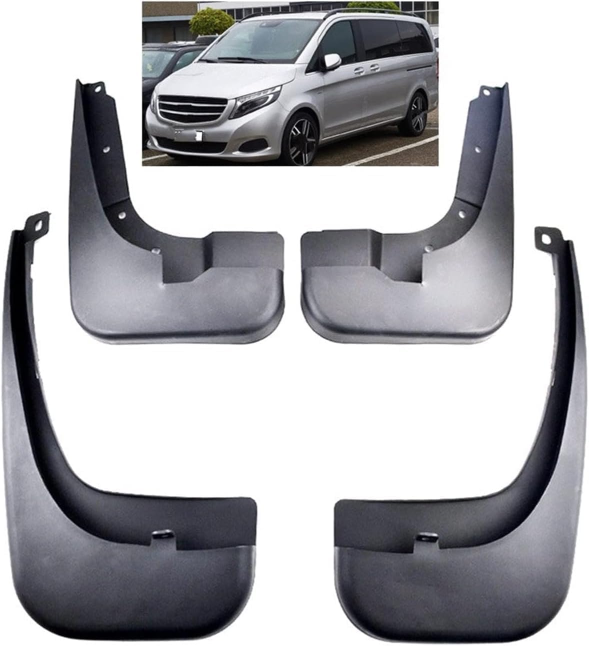 HGYNBCP Car Mud Flaps Splash Guards for Benz V-Class Vito W447 2016-2019, Splash Guard Front Rear Mudguard with Fixing Screws.