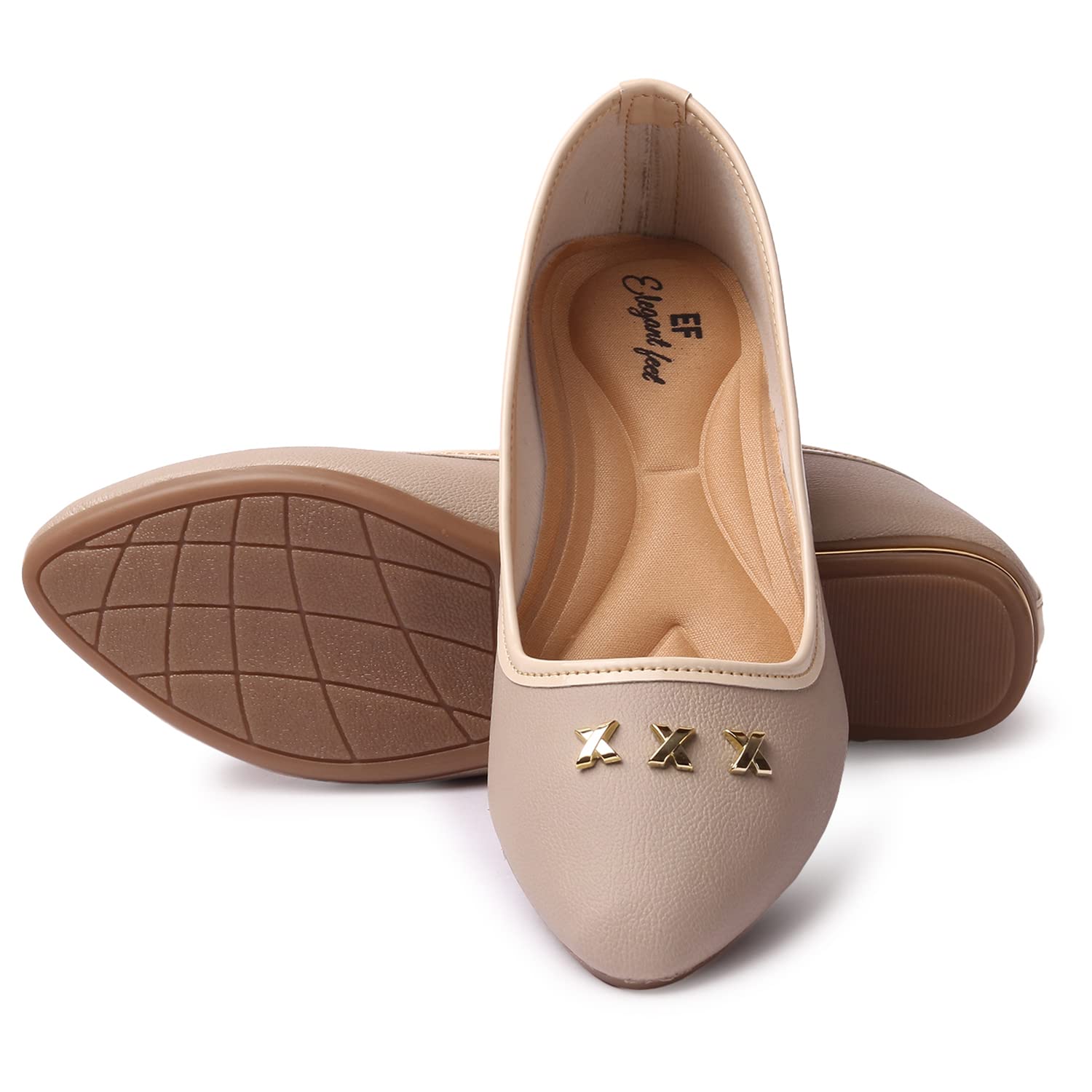 Elegant feet Fashionable, Soft & Comfortable Daily Use Casual Cream Flat Bellies (203) (B0BR85NXZN) Amazon Price History, Amazon Price Tracker