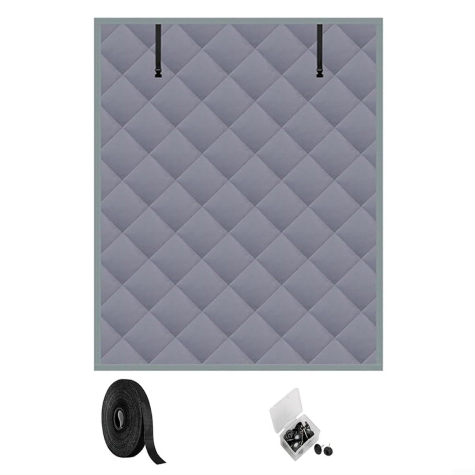 Housse de fenêtre isolante en tissu Oxford pour la maison, la chaleur hivernale, bloque la chaleur d'été, facile à installer, aucun outil nécessaire, plusieurs tailles (66 x 96,5 cm) - Gris