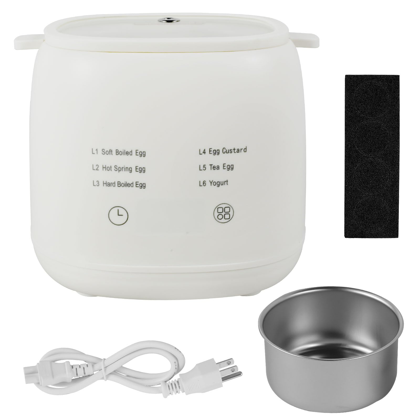 Abizarch Rapid Egg Cooker Timable Electric Egg Boiler with Auto Shut Off and Quiet Mode 4 Egg Capacity Electric Egg Maker Portable Electric Egg Poacher Egg Cooker for Kitchen Dorm ZHAZHAMO