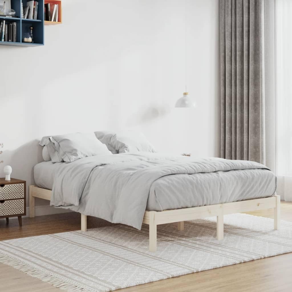 vidaXL Full Size Bed Frame - ic Solid Pine Wood 137x190 cm - Bedroom/Guest Room Suitable Bedstead