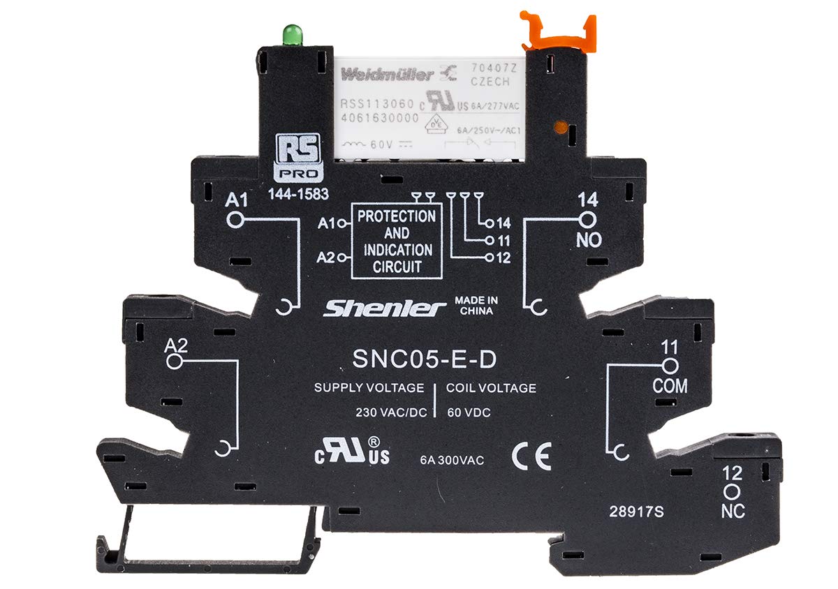 RS PRO RNC Interface Relais 230V ac, 1-poliger Umschalter DIN-Hutschiene 8A