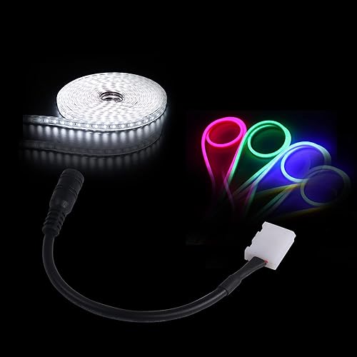 Miniatura 6 de PNGKNYOCN Conector LED de 2 pines CC de 0.217 in x 0.083 in enchufe hembra a 2 pines 0.315 in de ancho sin soldadura tira de luz clip para tiras de