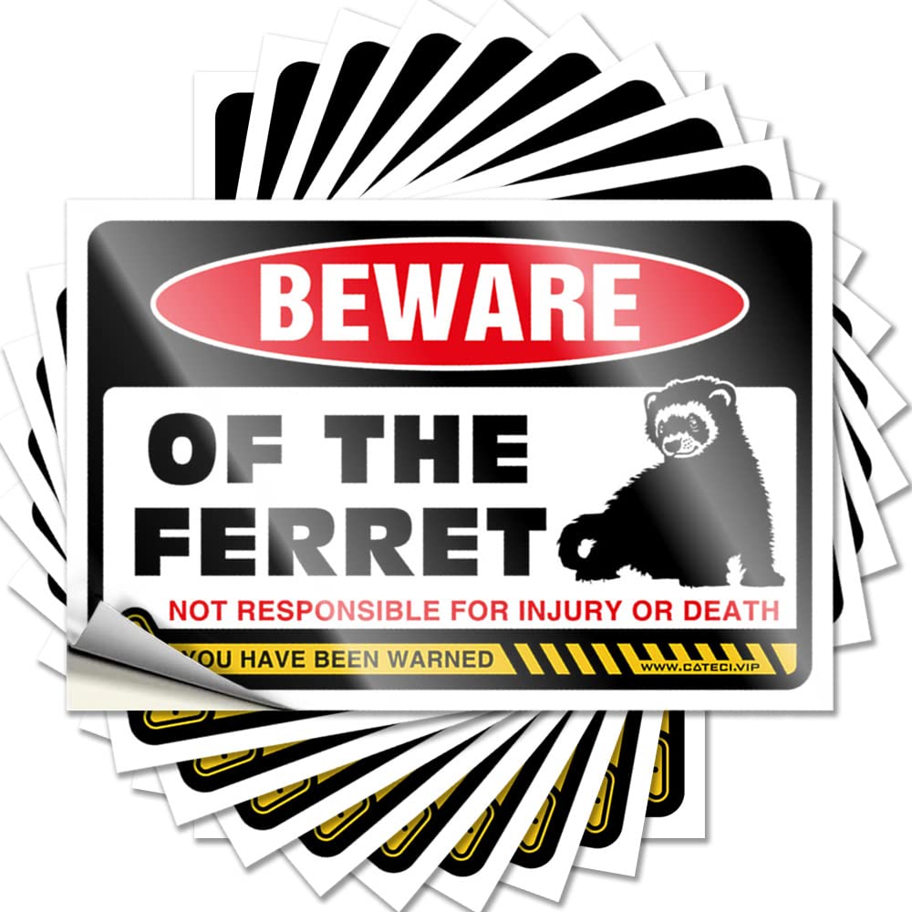 Rv Decor Sets Garage Tattoos | Beware of Ferrets Smiley Face Durable Vinyl Sticker Easy Apply for Gamers(6X9CM)