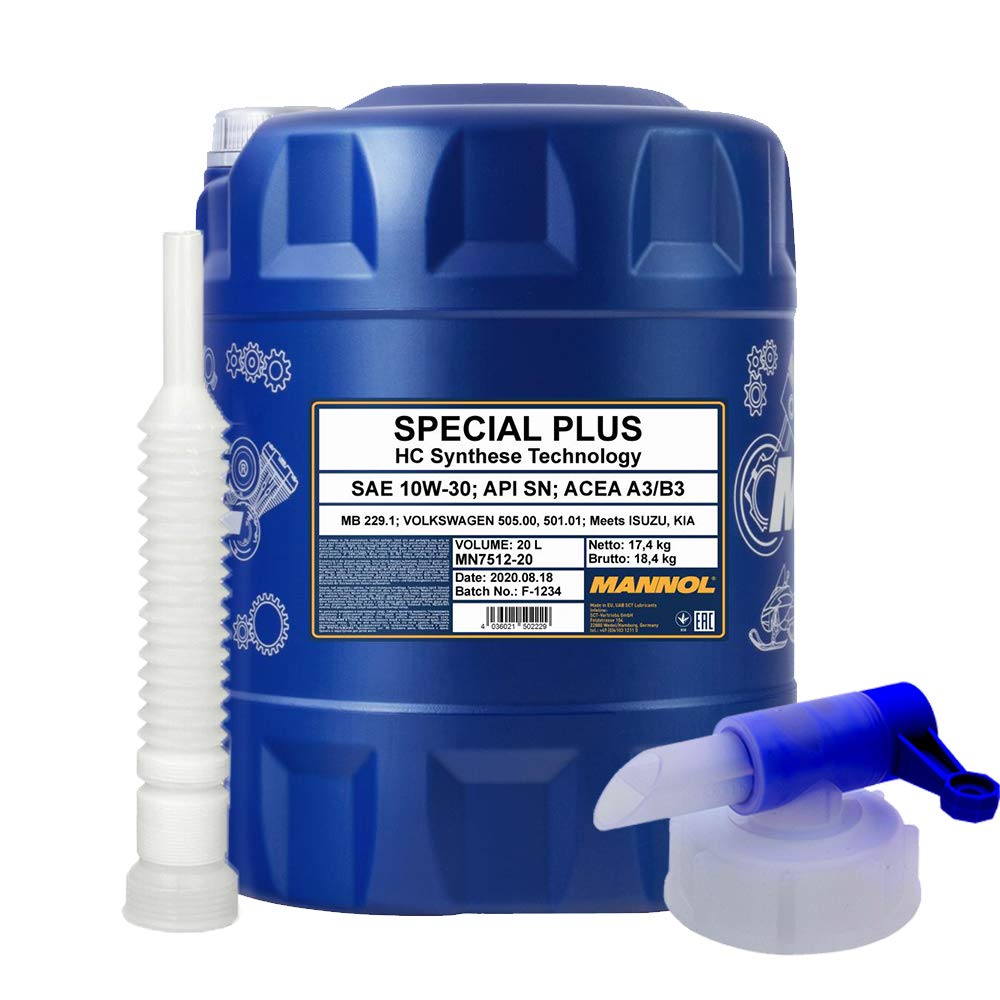 MANNOL20L Special Plus 10w30 Semi Synthetic Engine Oil API SL/CF ACEA A3/B3