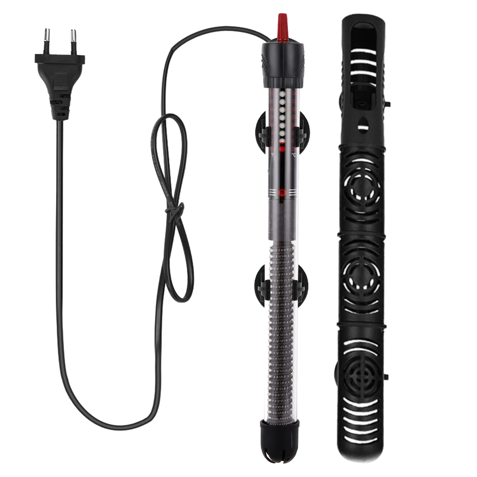 Asta riscaldante per Acquario, Mini riscaldatore Regolabile per Acquario con Copertura Protettiva, Riscaldatore sommergibile per Acquario, Automatico termostato acquari,2 Pack,300W