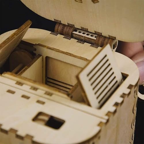 Miniatura 5 de ROKR Juego de rompecabezas de madera 3D para adultos, kits de construcción de modelos mecánicos, proyector de películas y caja secreta