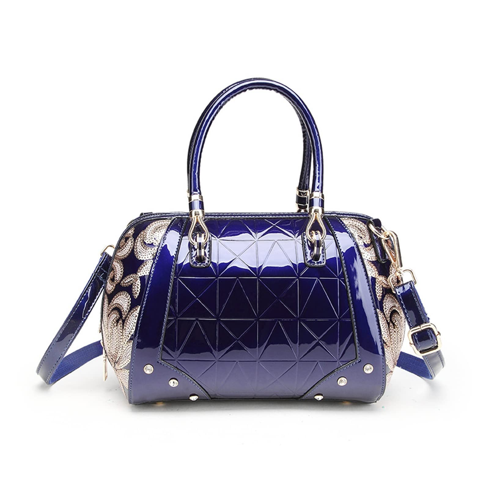 Damska torebka ze skóry lakierowanej na ramię Crossbody Torba damska(Black)