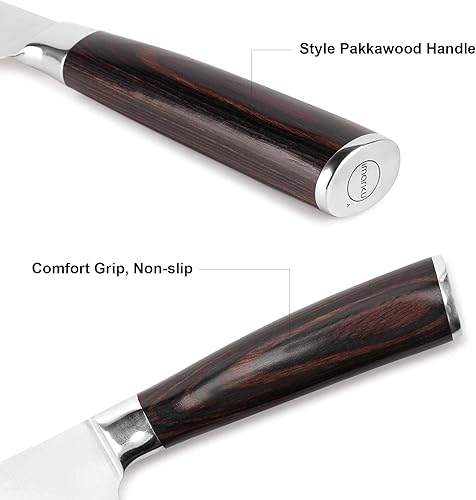 Miniatura 12 de imarku Santoku Cuchillo de chef de 5 pulgadas, cuchillo asiático ultra afilado, cuchillo de chef japonés, acero inoxidable japonés SUS440A, mango