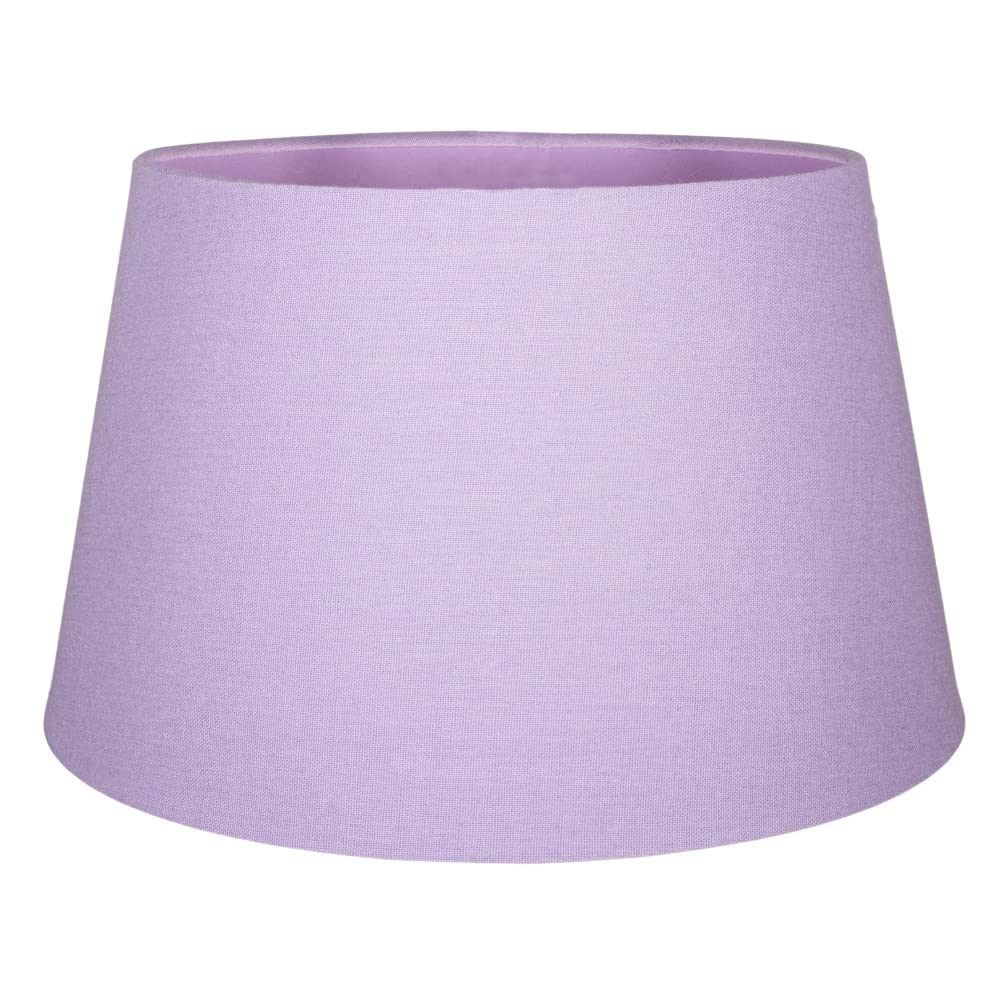 Happy Homewares Lilac Traditional Soft Linen Fabric Drum Table/Pendant Lampshade | 60W Maximum | Inner Fabric Lining | 30Cm Diameter By