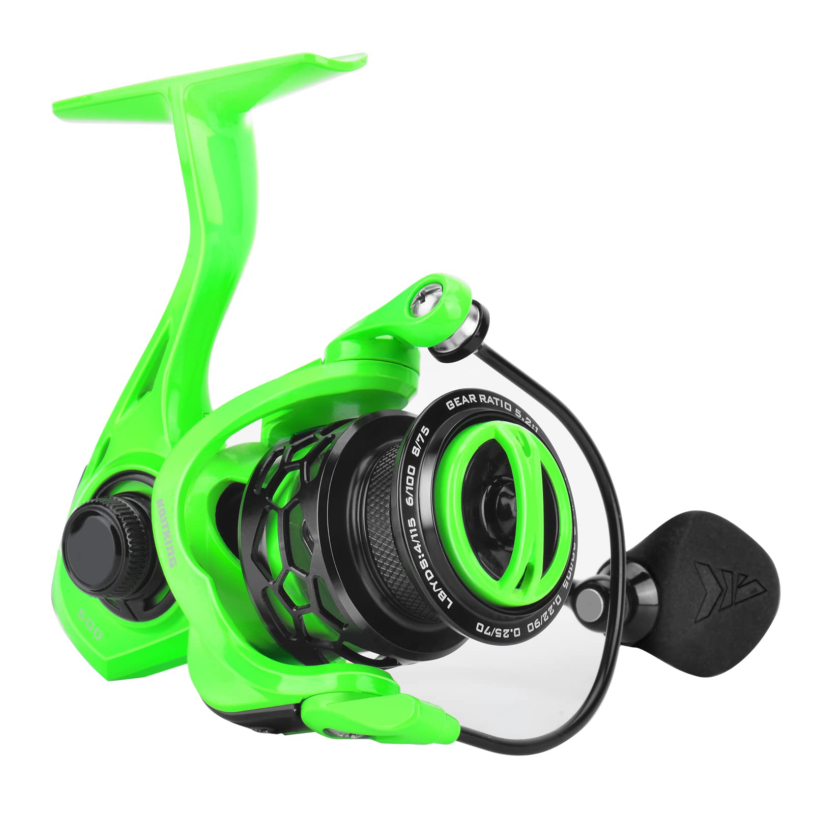 KastKing Zephyr Spinning Reel Green Size 500,Light to 5.6oz, 6+1BB Smooth Powerful Fishing Reel, Fresh&Saltwater Fishing Reel, Oversized Stainless Steel Main Shaft