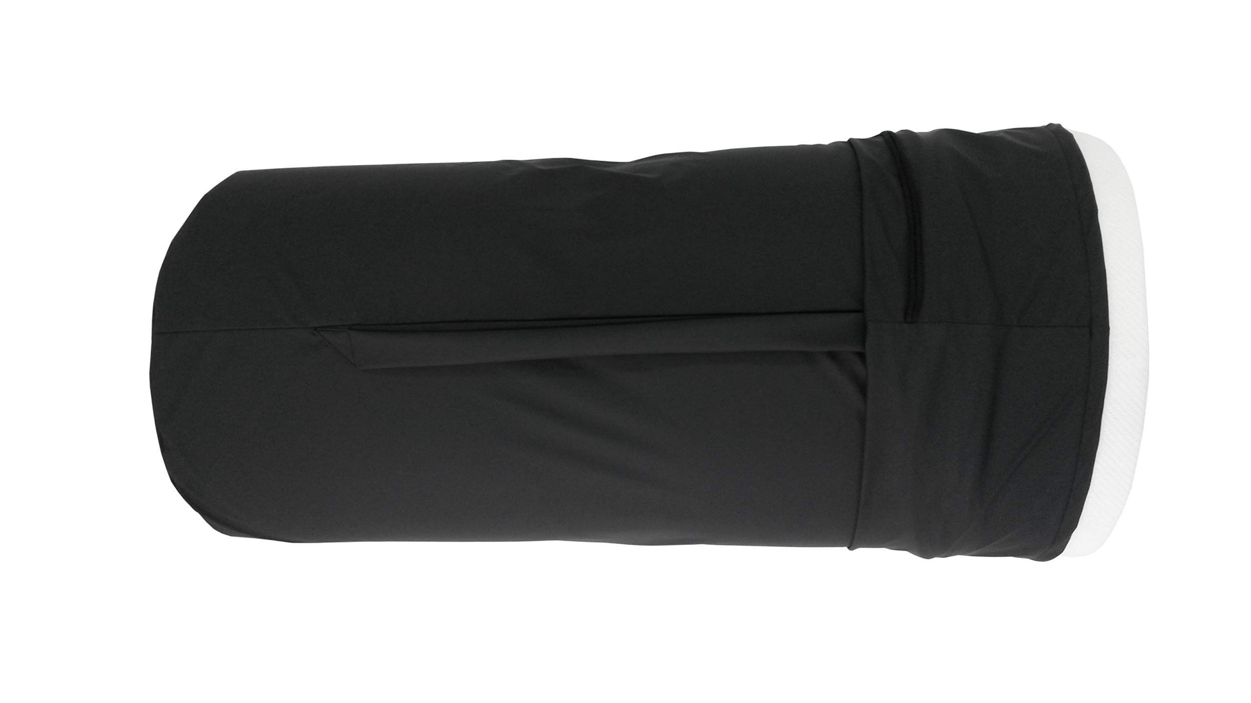 Reise-Matratzenauflage; 6 cm Viscoschaum und Matchsack schwarz (Frottee weiß)