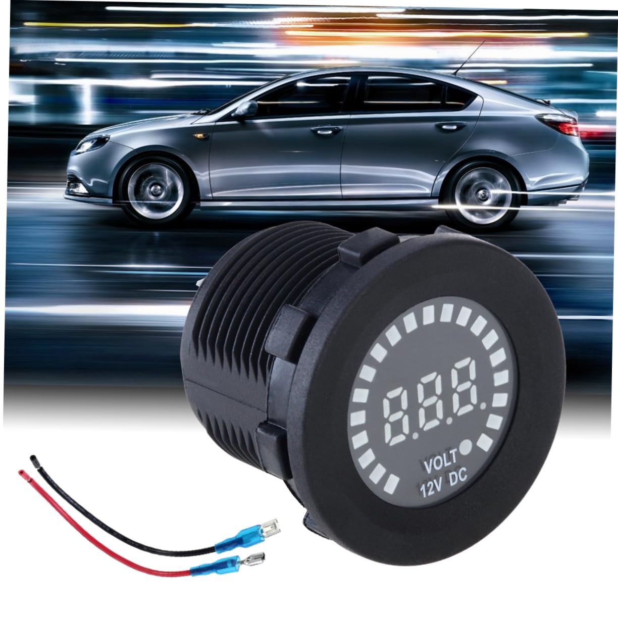 Gatuida 3 Piezas voltímetro para coche voltimetro digital voltímetro digital electrónico automático eléctrico del coche LED para e