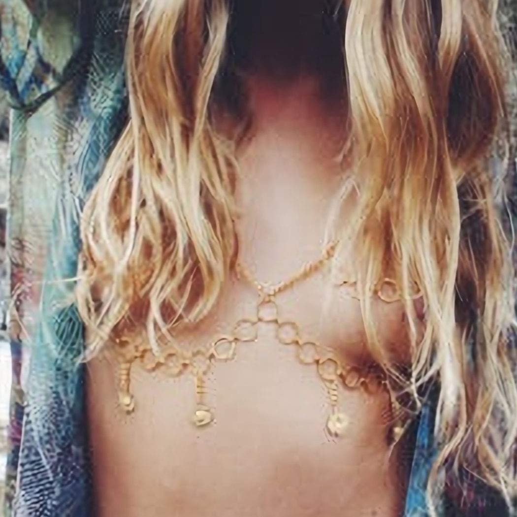 Sethain Boho Cuerpo Cadena Sostén Oro Borla Cadenas Colgante Accesorios para el cuerpo Circulo Joyería para mujeres y niñas