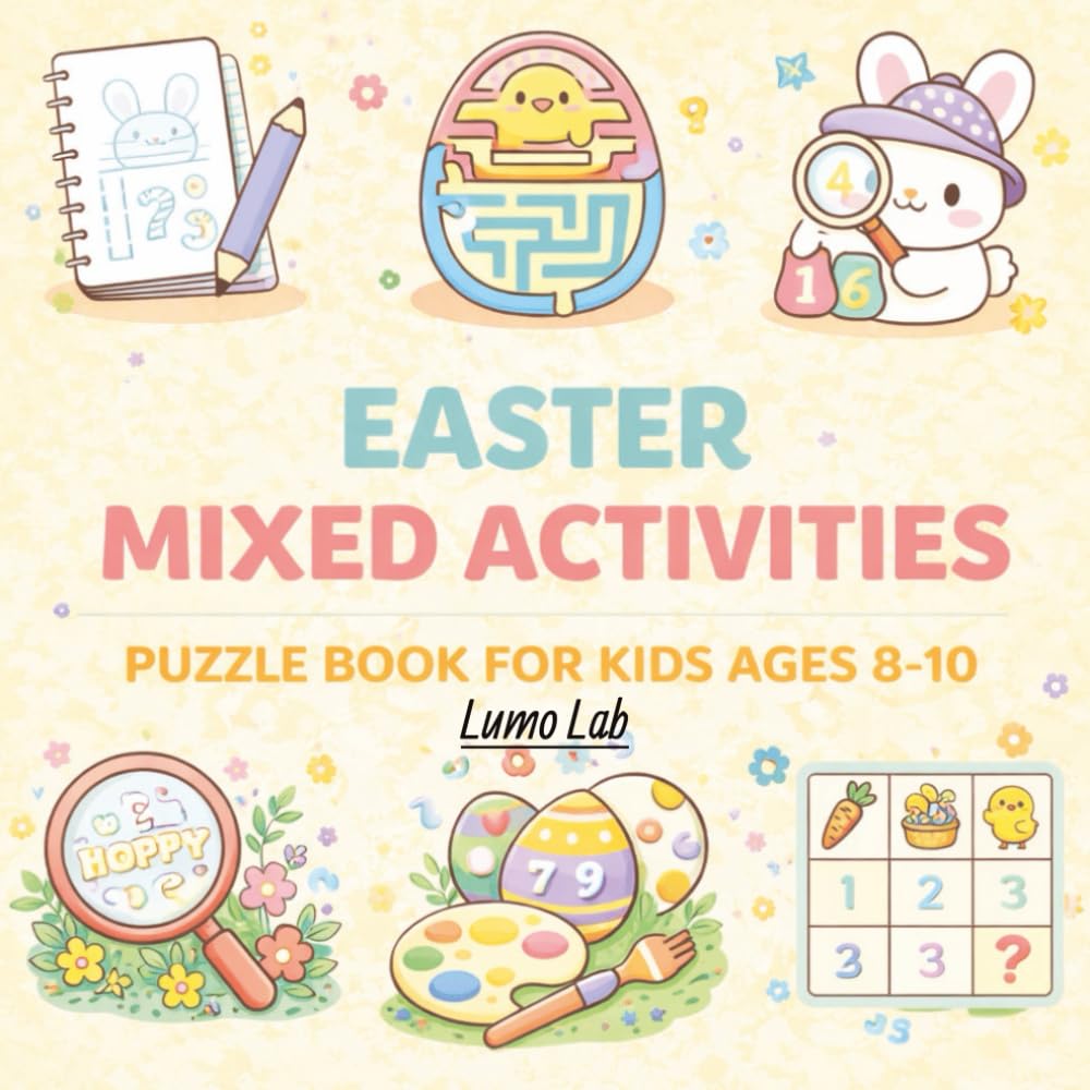 Easter Mixed Activity Book for Kids Ages 8-10: 80+ Fun Easter Puzzles for Kids – A Screen-Free Puzzle Activity Book