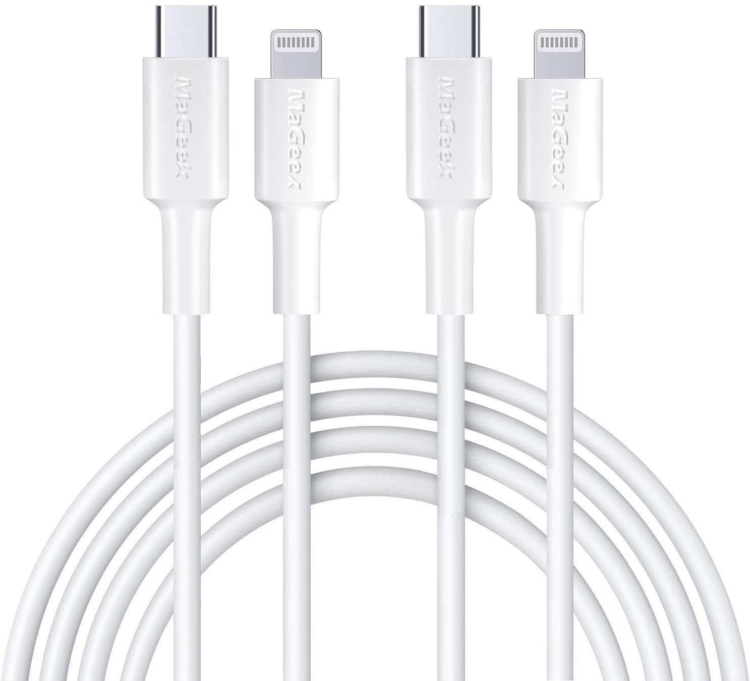 MaGeekUSB C to Lightning Cable 3m, 2-Pack [Apple MFi Certified] 3.0 Meters Super Long PD Fast iPhone Charger Cable for iPhone 14/13/12/11/X/XS/8 Plus, iPad, Supports USB Power Delivery (PD)