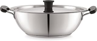 Pigeon Triply Stainless Steel Kadai 2000ml with SS Lid Capsulated Bottom Induction & Gas Stove Compatible Also Available in 1500ml & 2500ml ISI Certified