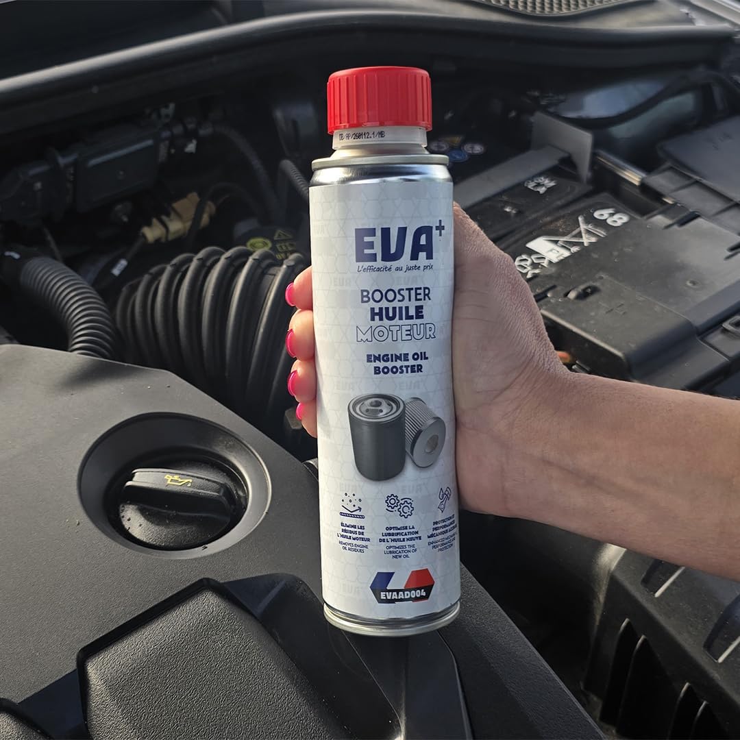 Trattamento Ceramico Booster Olio Motore 300mL - EVA+ EVAAD004 | Additivo Anti-Attrito & Antiusura | Riduce Consumi & Rumore Motore | Protezione Turbo Benzina Diesel Ibrido | Fino a 5L di Olio