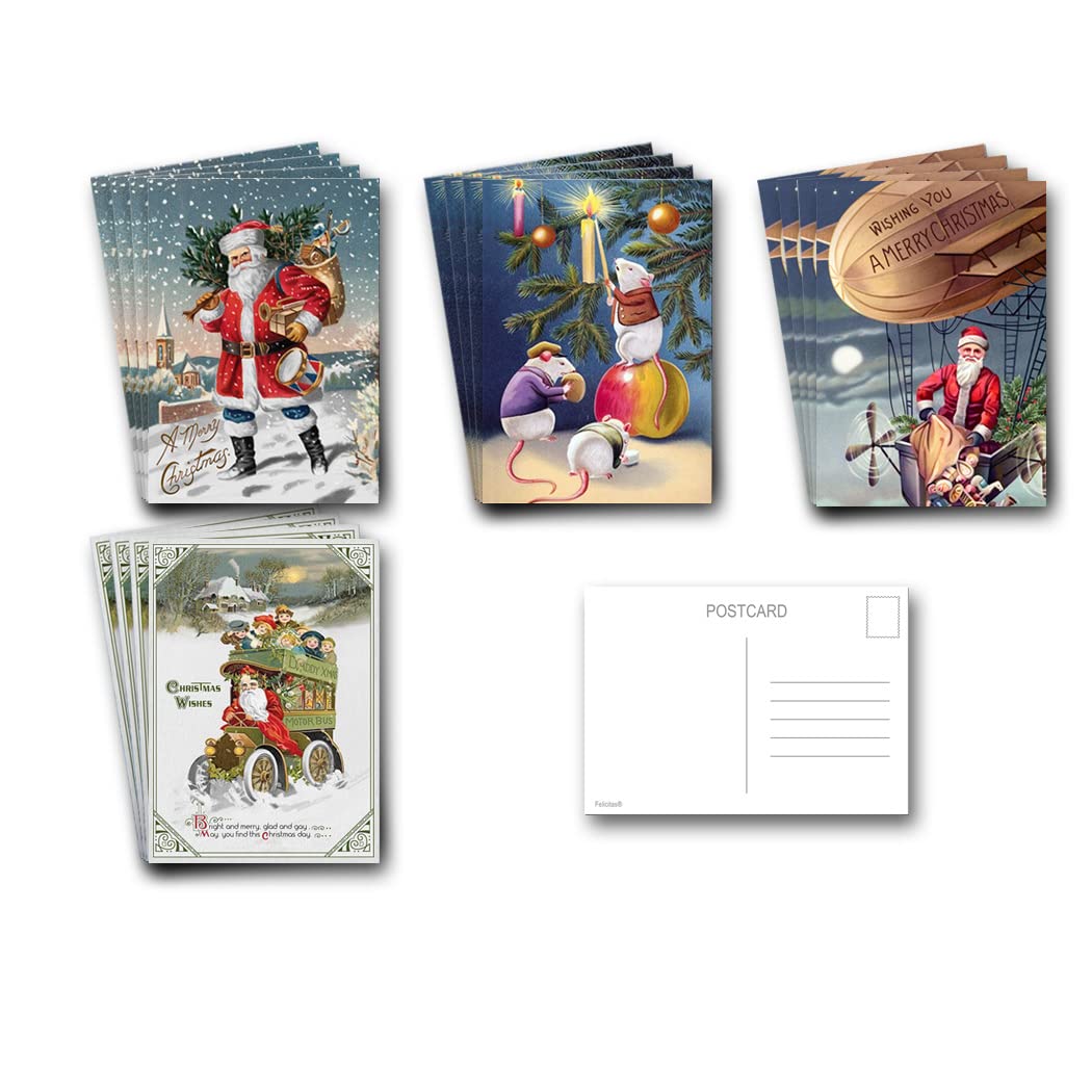 Joyease Set 36 Cartoline Natalizie Moderne, Formato A6, Con Frasi Augurali E Motivi Eleganti, Biglietti D'Auguri Per Natale
