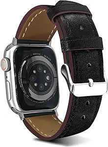 Premium Italy Leather Bands Compatible with Apple Watch Band 40mm 38mm 41mm 42mm 44mm 45mm 46mm 49mm, Soft Leather Watch Replacement Band for Watch Series Ultra SE 10 9 8 7 6 5 4 3 2 1 for Women Men