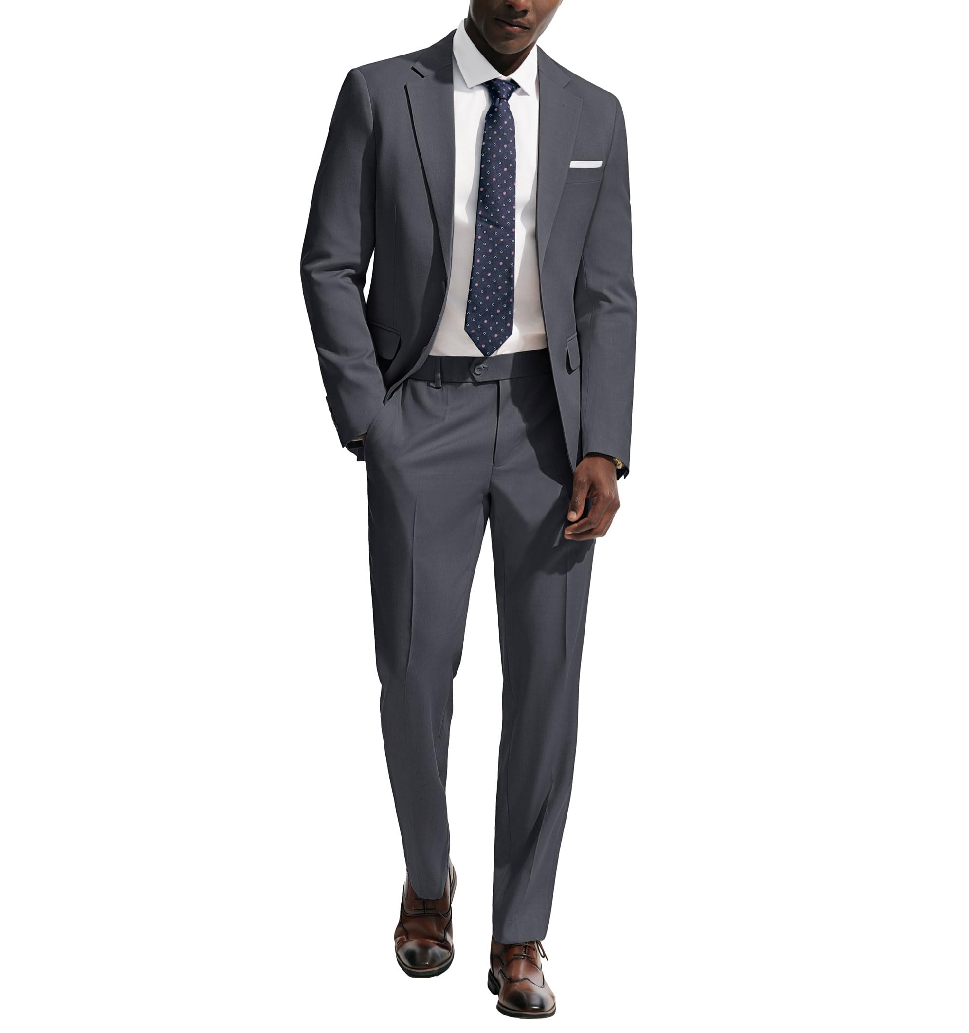 PJ PAUL JONES Herren Anzug 2 Teilig Slim Fit Modern Suits | Klassisch Einfarbig Herrenanzug | Anzug-Set für Business Smoking Party | Sakko Hose Hochzeitsanzug mit 2 Knöpfe