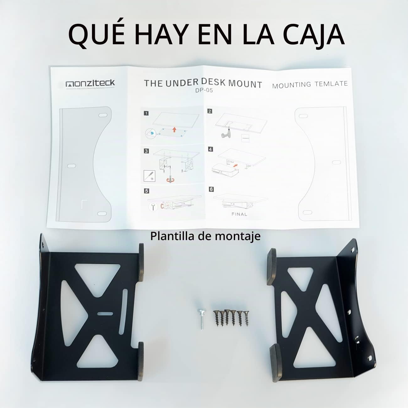Monzlteck Soporte para Debajo del Escritorio para PS5/PS5 Slim, Montaje sigiloso Compatible con PlayStation 5 Disc y Consola de edición Digital, Ahorro de Espacio, DP-05