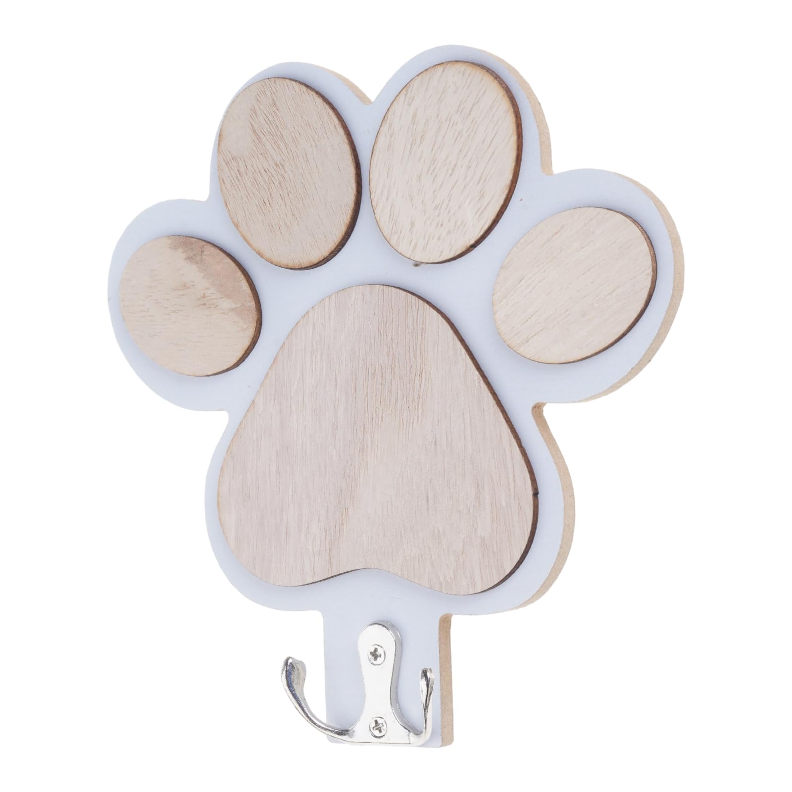 Nucelit Handcrafted Wooden Paws Print Wall Hook Sturdy Bathroom Bedroom Entryway Storage Solution Easy Mounting Accessories Paws Print Wall Hanger