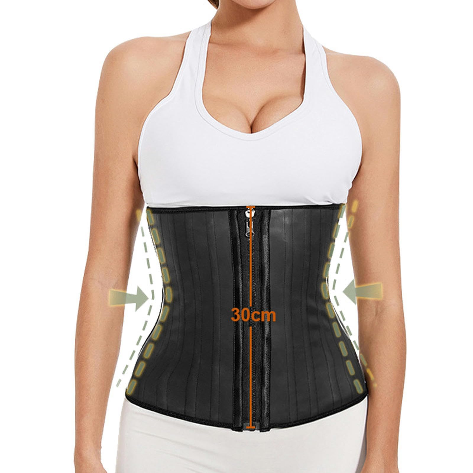 Corsetto Donna Cintura Modellante per La Vita da Donna, Cerniera, Abbigliamento Modellante per Il Corpo in Lattice, Cintura Modellante Sportiva