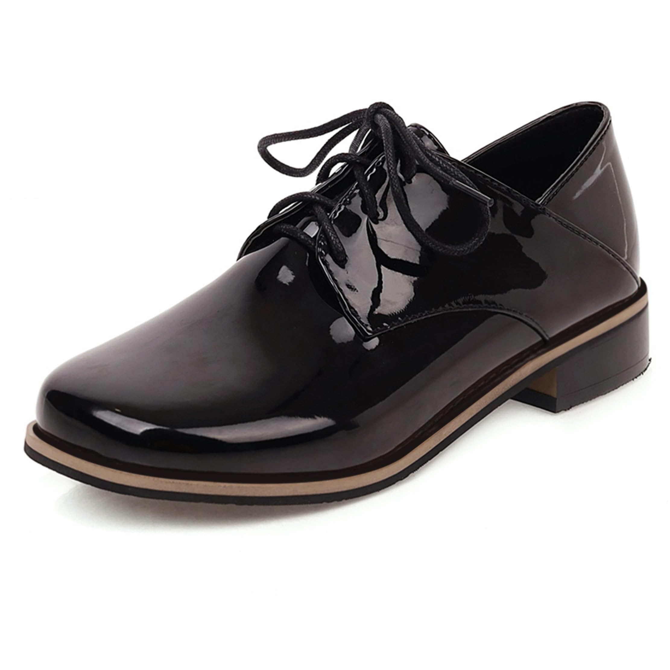 Brogue Oxford Derby Women Comfy Work Lace Up Shoes