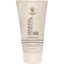 Australian Gold SPF 50 Mineral Sunscreen, 5 fl oz, Broad Spectrum Tinted Sunscreen, Gentle Protection for Every Shade, Vanishing Nude Tint, Blue Light Protection, Zinc Oxide 4% &amp; Titanium Dioxide 4%
