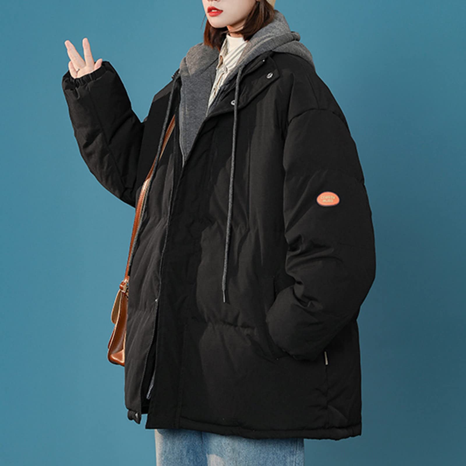 Cappotto Donna Con Cappuccio Invernale Giacca Curvy Lungo Giubbotto