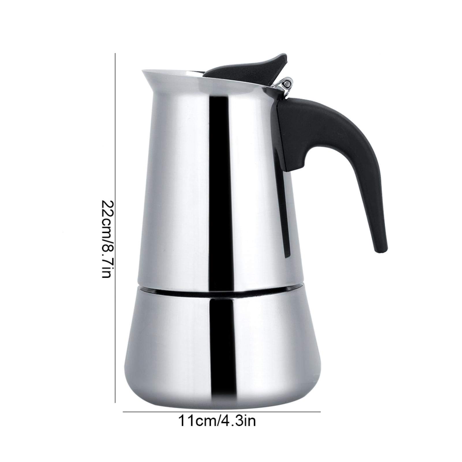 Dzbanek do kawy, przenośny dzbanek do kawy ze stali nierdzewnej Moka Espresso Maker Dzbanek do mokki 100ml/200ml/300ml/450ml(450ml)