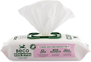 Beco Bambus Hundetücher - Plastikfrei 80 Tücher, Kokosnuss-Duft, Für Pfoten, Körper und Po, Pflanzliche Pflegetücher product image