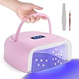 Rechargeable LED Nail Lamp 60W Portable Wireless Nail Dryer UV Gel Polish Light with LCD Display, Auto Sensor and 4 Timer Settings, Professional Curing Lamp with 42 LED Beads for Salon