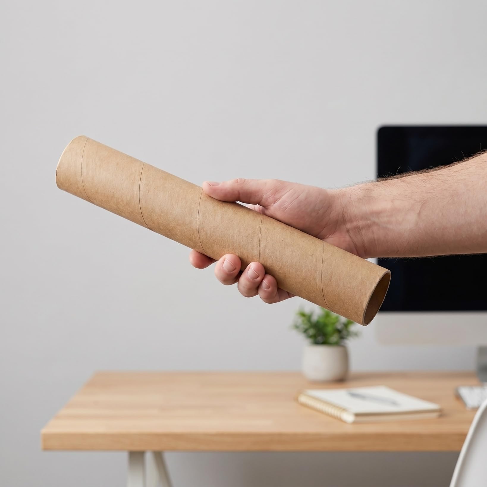 Lurrose 6 tubos de papel marrón para proyectos de bricolaje, rollos de papel para manualidades y actividades artísticas, tubos de cartón para álbumes de recortes y diseños creativos