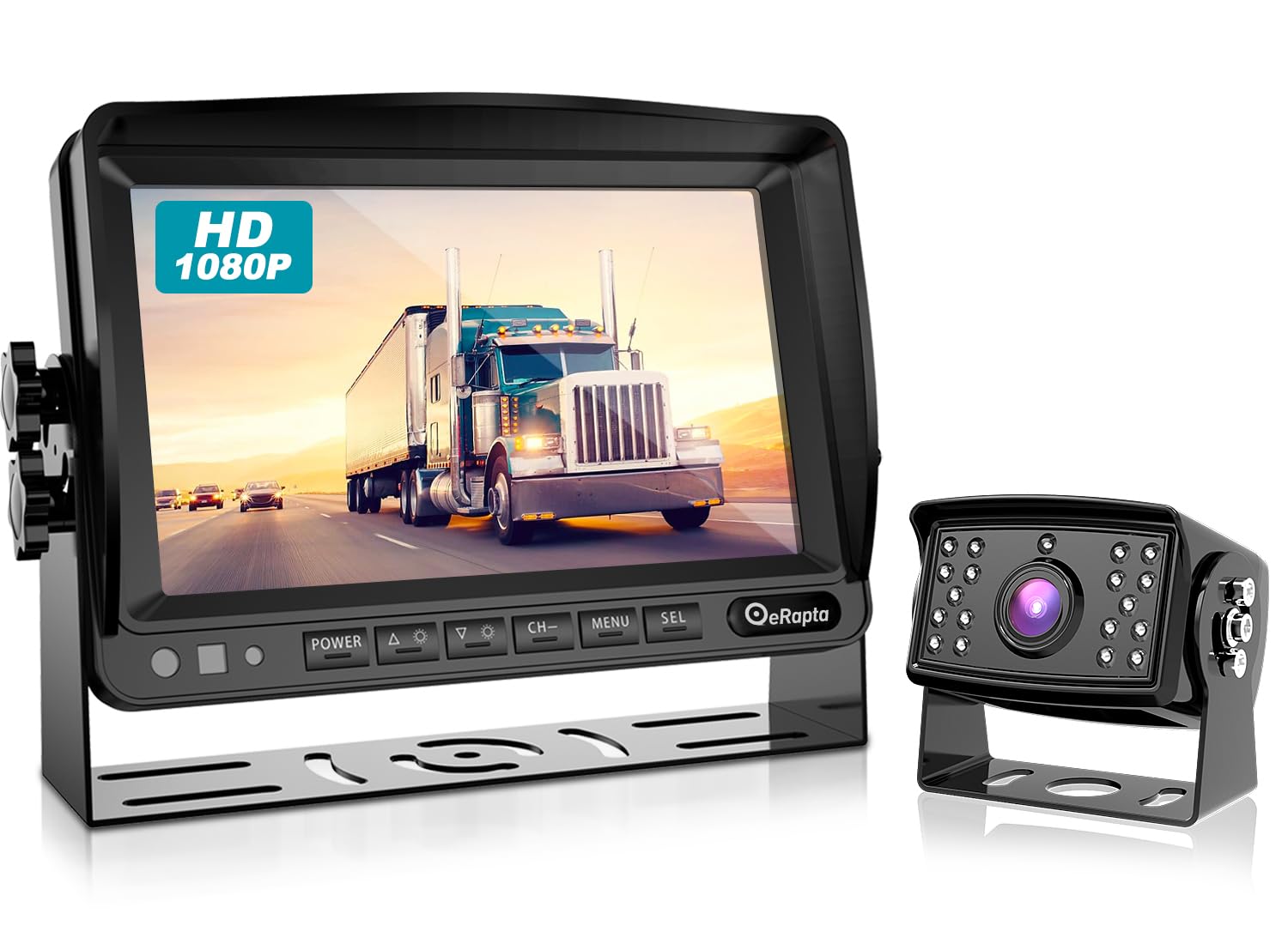 eRapta HD-Rückfahrkamera-System-Kit, 7''1080P-Rückfahrmonitor | IP69 wasserdichte Rückfahrkamera, LKW, Sattelauflieger, Kastenwagen, Wohnmobil