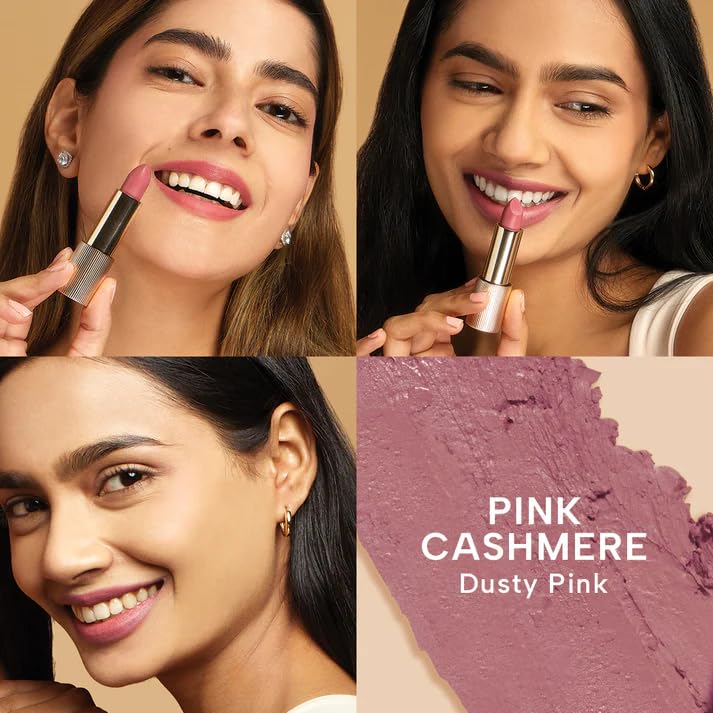 Image of RAS Luxury Oils Lumiere Satin Matte Lipstick | 8-Hr long stay Creamy Matte, Non-Drying, Lightweight & Pigmented | Natural infusion of Argan & Avocado | Vegan, Cruelty-Free