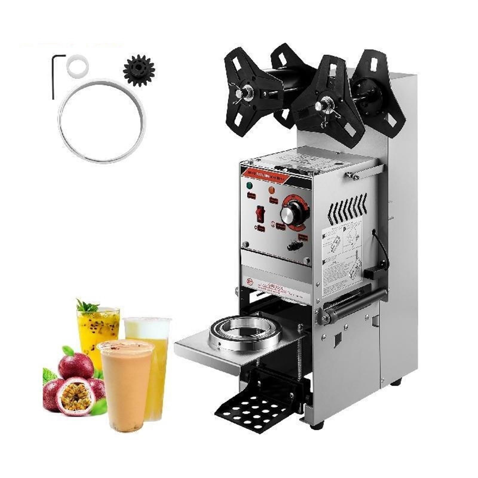 Jvddi One Color Pakjel 90Mm / 95Mm Diameter Semi-Automatic Bubble Tea Cup Sealer Stainless Cup Sealing Machine For Commercial Coffee Cocoa Drinks