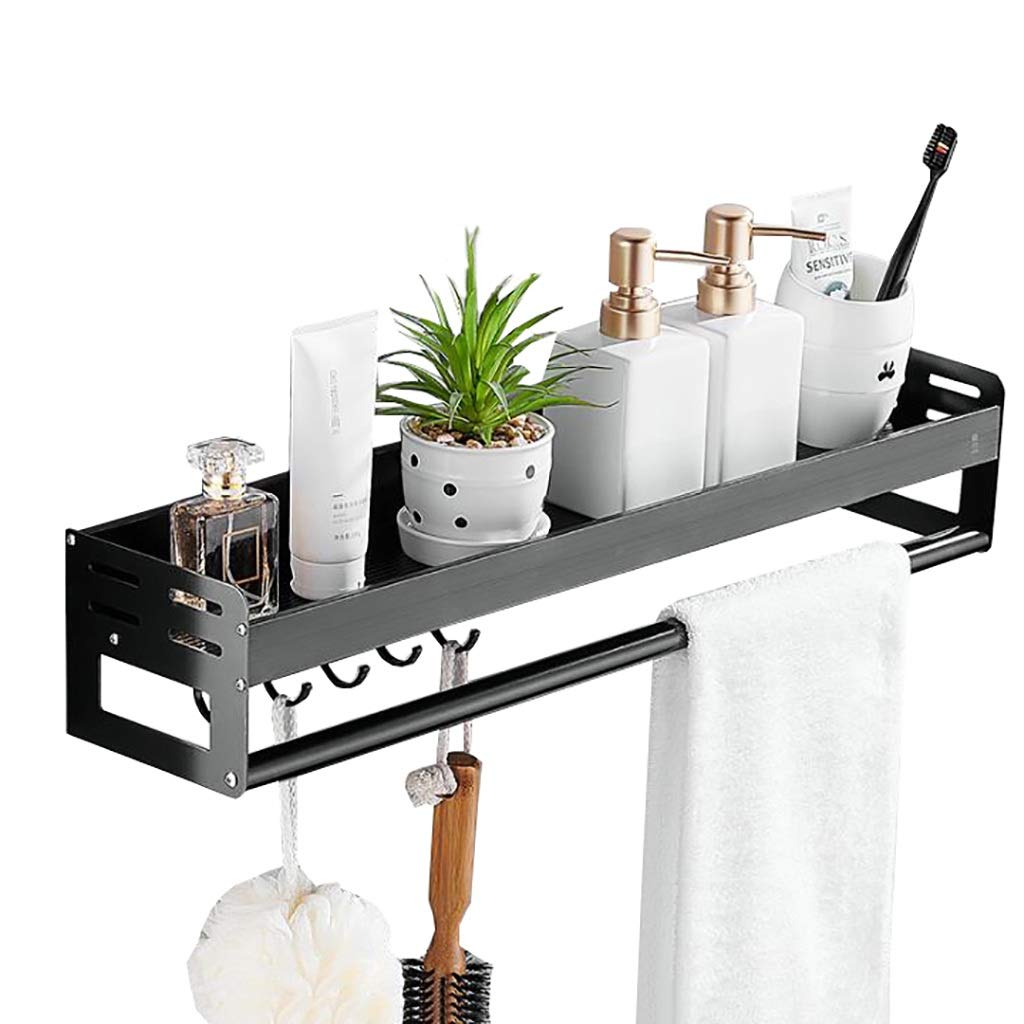 GLETSF Universal Bathroom Towel Rack With Movable Hook Towel Rack Kitchen Shower Room Storage Rack Space Aluminum Waterproof Towel Rack Towel Rack / 60Cm