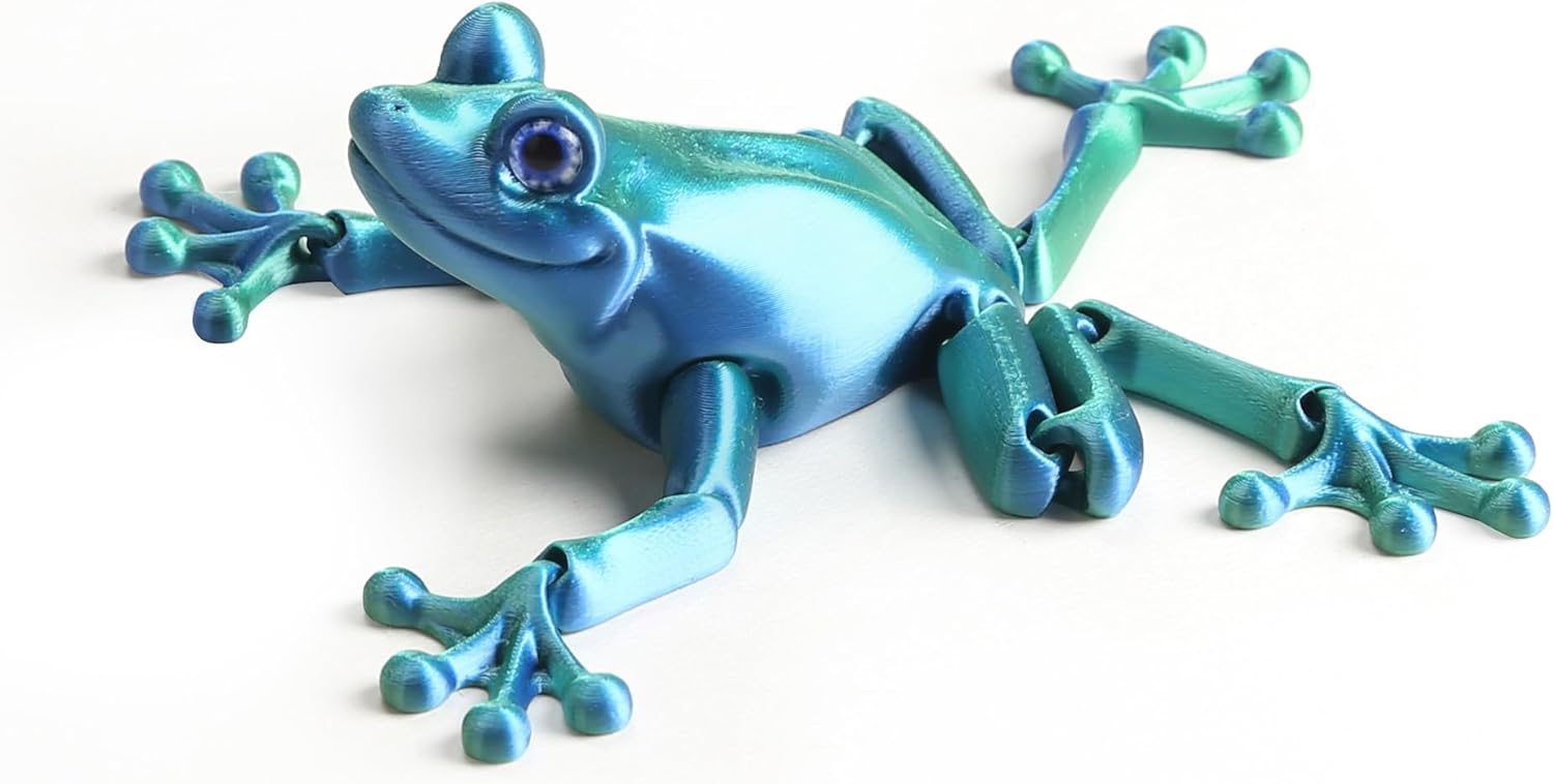 Frog Toys 3D Printed - Realistic Jumping Frog Model with Movable Joints, STEM Educational Animal Toys, PLA Material, Science Classroom & Collectible Decor